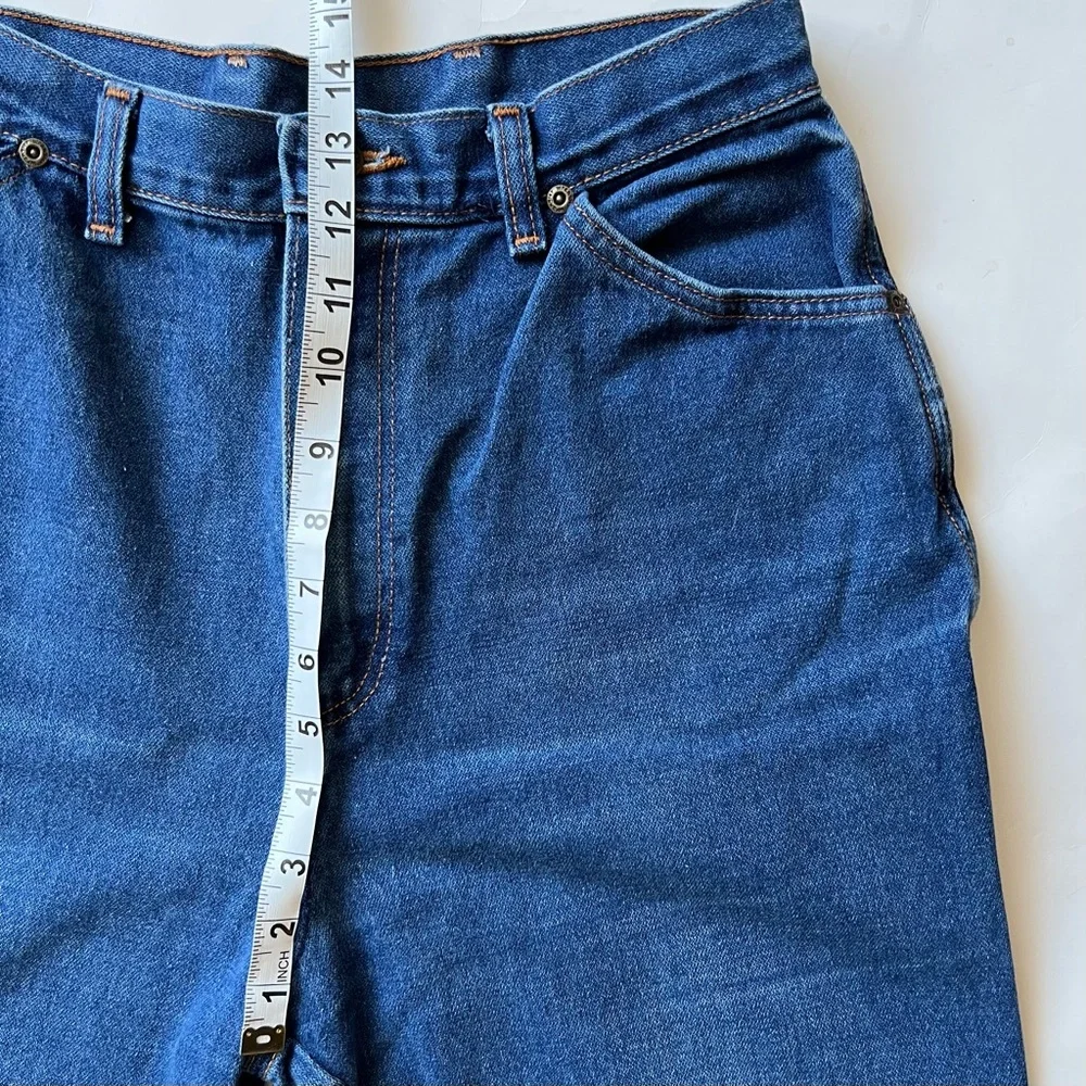 Vintage Wrangler Straight Leg High Rise Jeans No Fault Flat Front Blue Jeans 29 - Picture 10 of 14